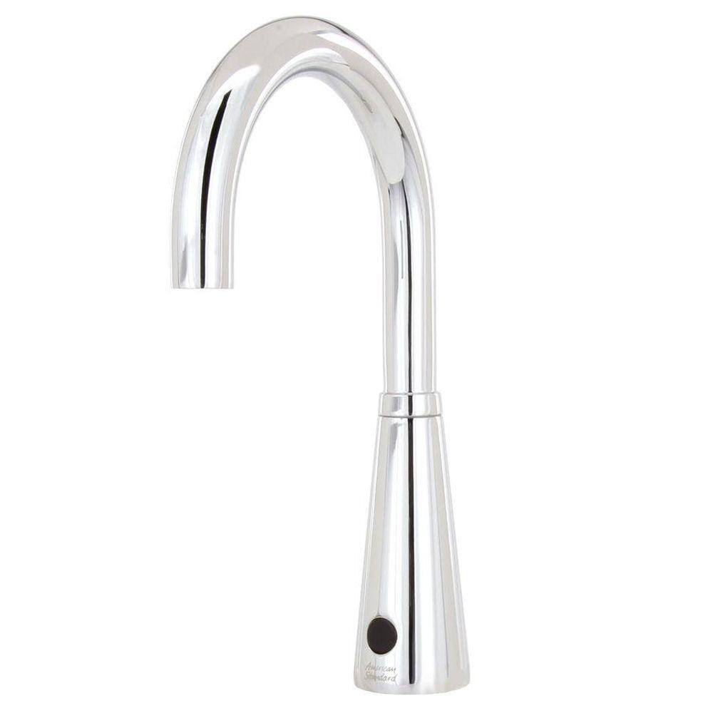 American Standard Selectronic DC Powered Single Hole Touchless Bathroom Faucet with 6 in. Gooseneck Spout 0.5 GPM in Polished Chrome 6055.165.002