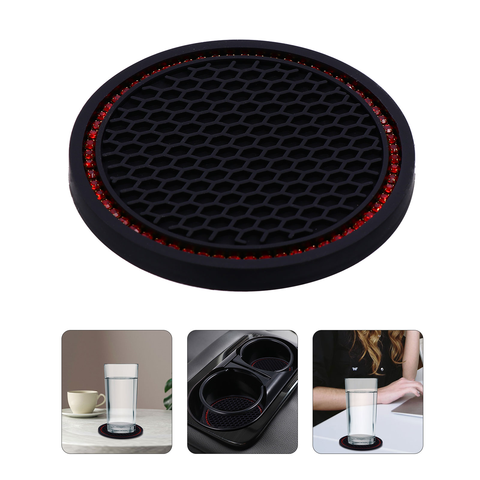 NICEXMAS 2pcs Car Water Coaster Mat Car Non-slips Coaster Mat Cup Cushion Cup Placemat