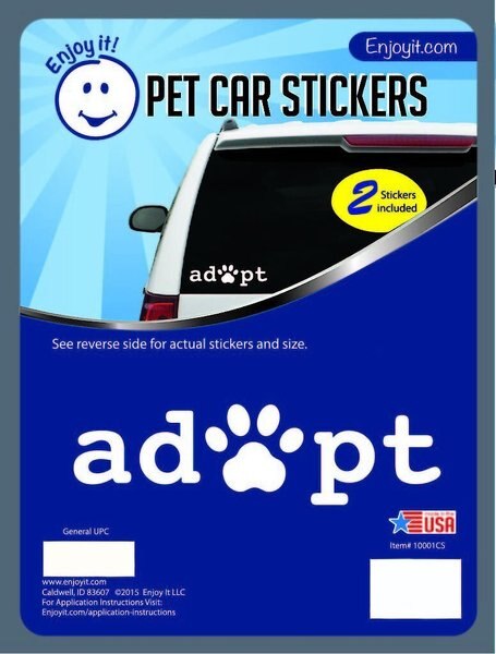 Enjoy It Adopt Pawprint Car Sticker