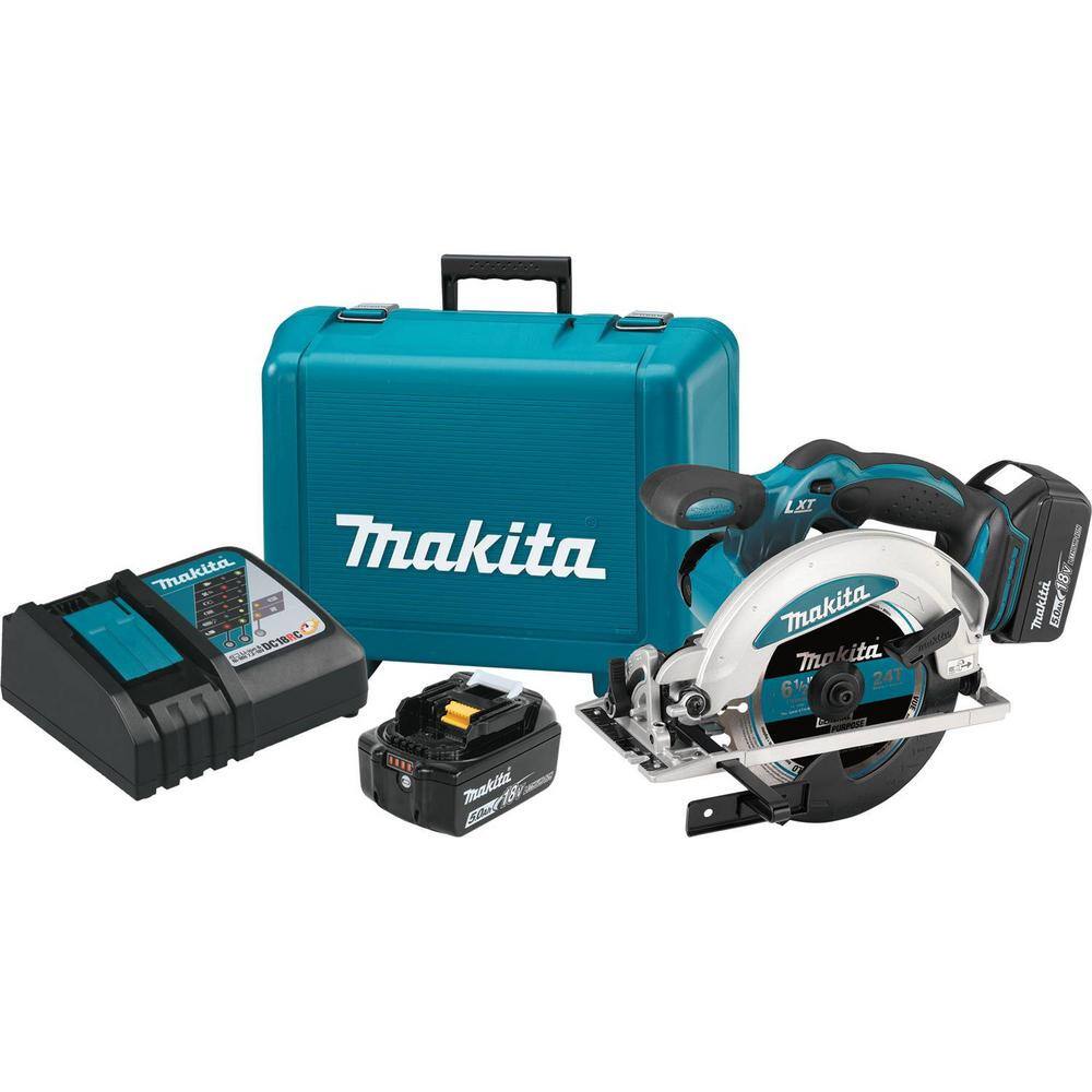 Makita 18V 5.0 Ah LXT Lithium-Ion Cordless 6-12 in. Circular Saw Kit XSS01T