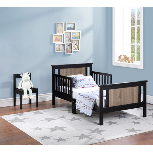 Connelly Reversible Panel Toddler Bed Black/Vintag...