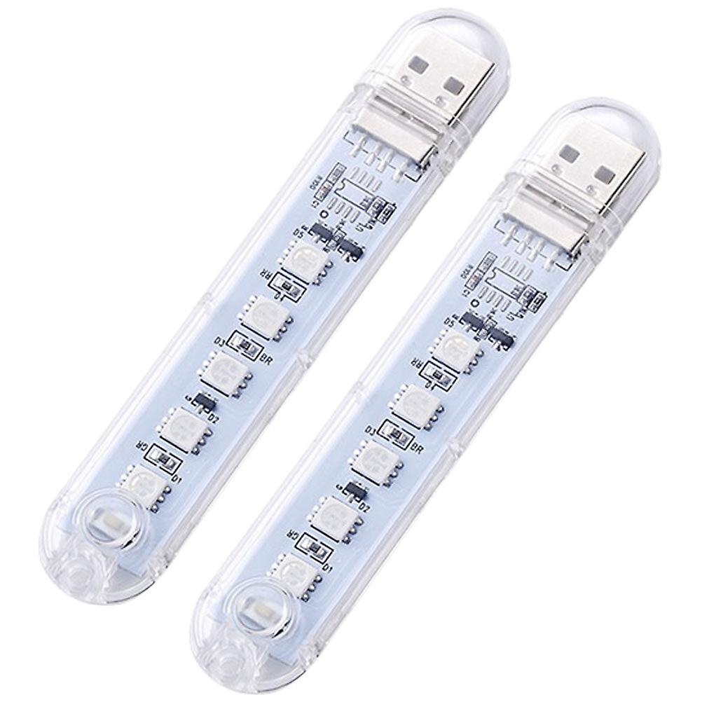 2pcs Car Atmosphere Light Vehicle Interior Led Light Usb Plug In Night Lamp