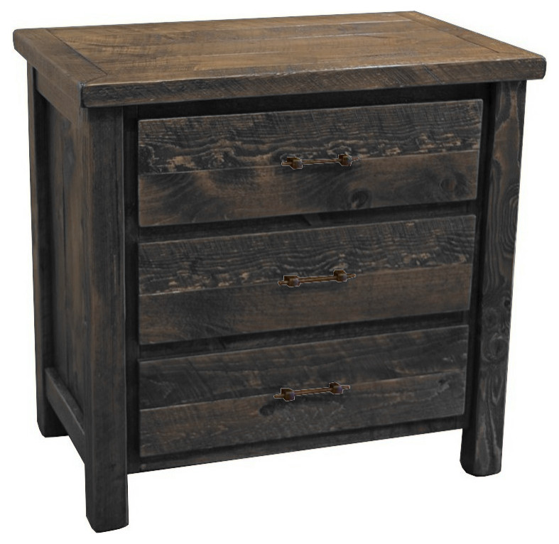 Barnwood Style Timber Peg 3 Drawer Chest   Farmhouse   Accent Chests And Cabinets   by Furniture Barn USA  Houzz