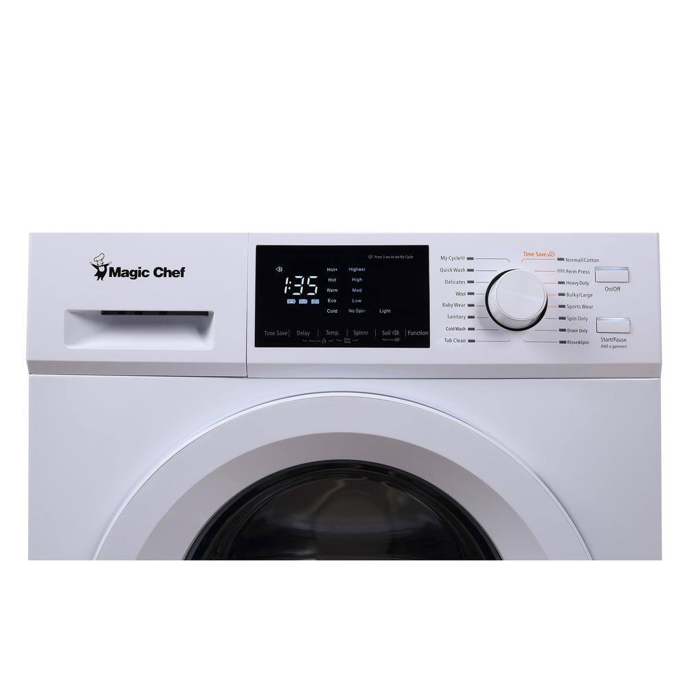 Magic Chef 24 in. 2.7 cu. ft. Front Load Compact Washer in White MCSFLW27W