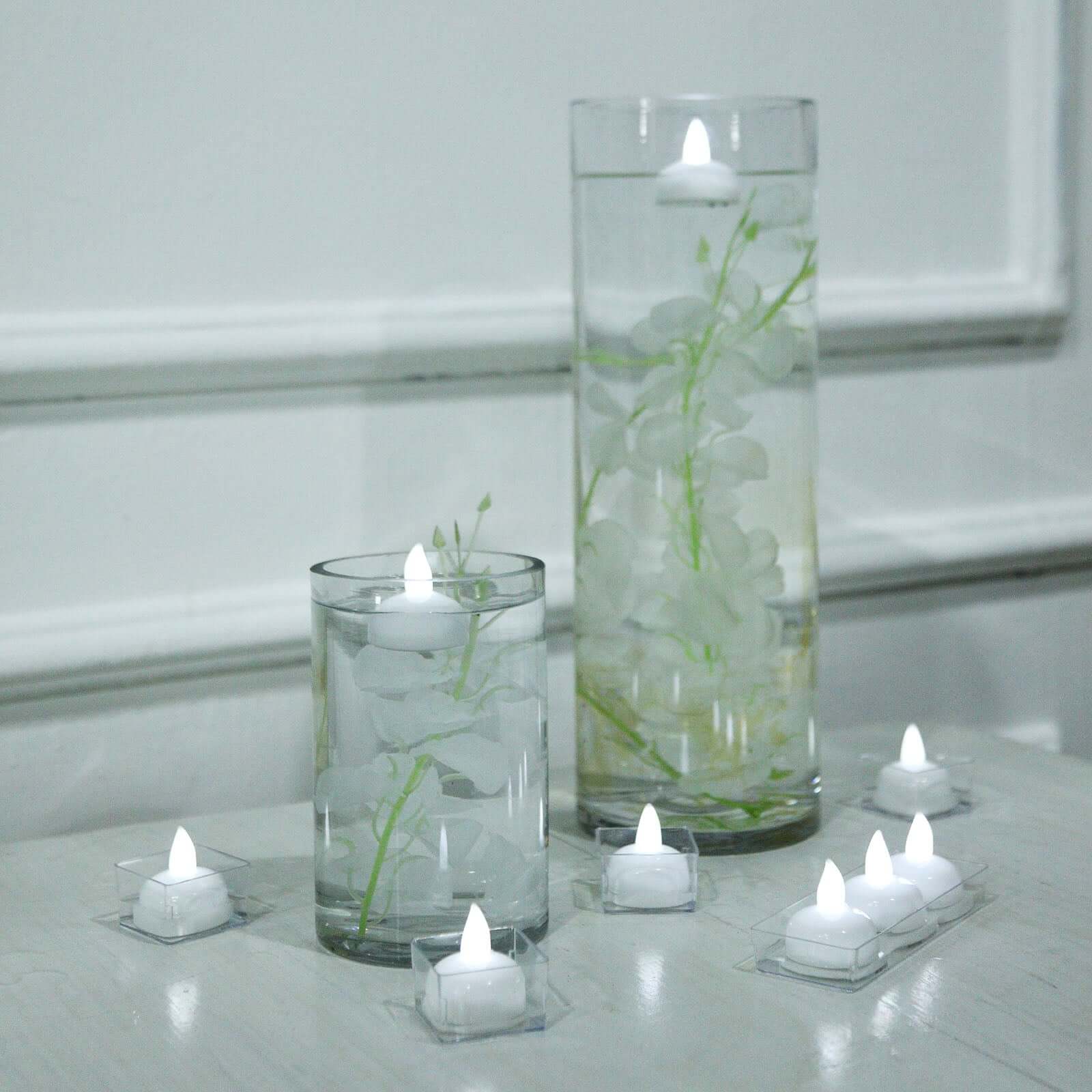 12 Pack White Flameless LED Floating Waterproof Tealight Candles