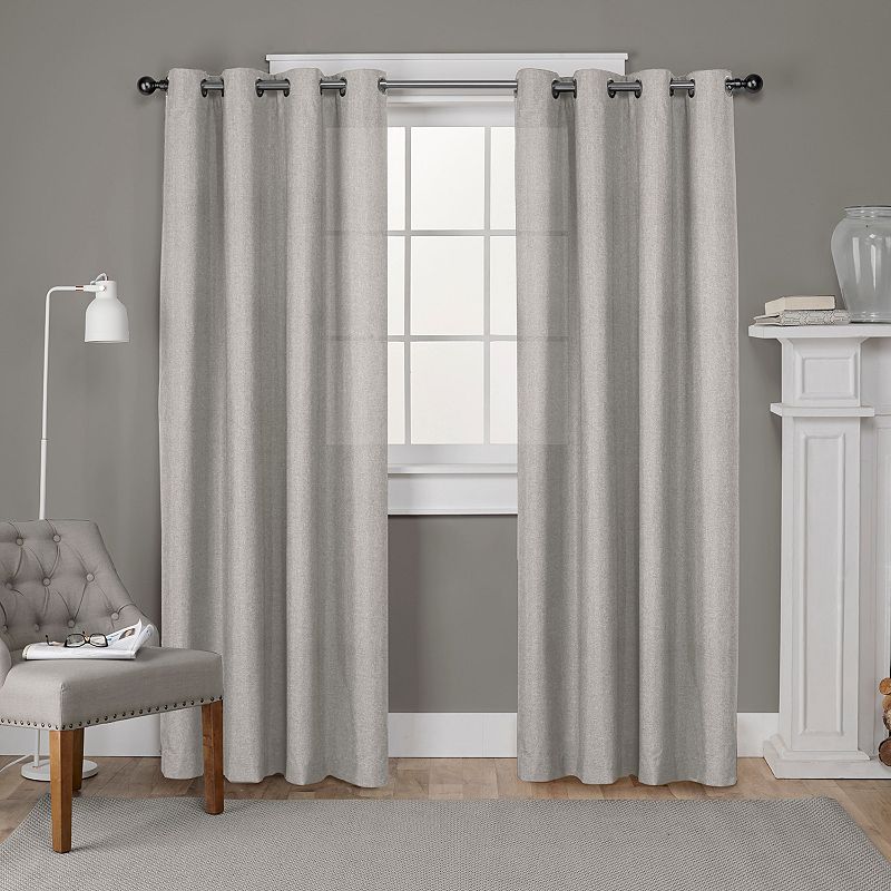 Exclusive Home 2-pack Loha Linen Grommet Top Window Curtains