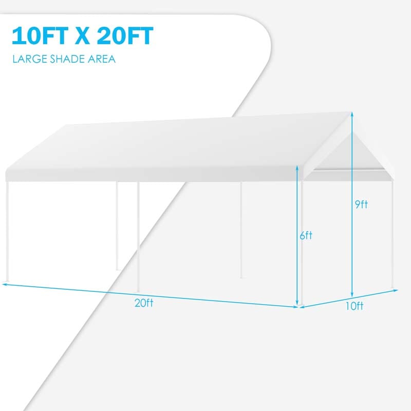 10 x 20 Feet Heavy Duty Carport Portable Garage Car Canopy Party Tent Car Shelter