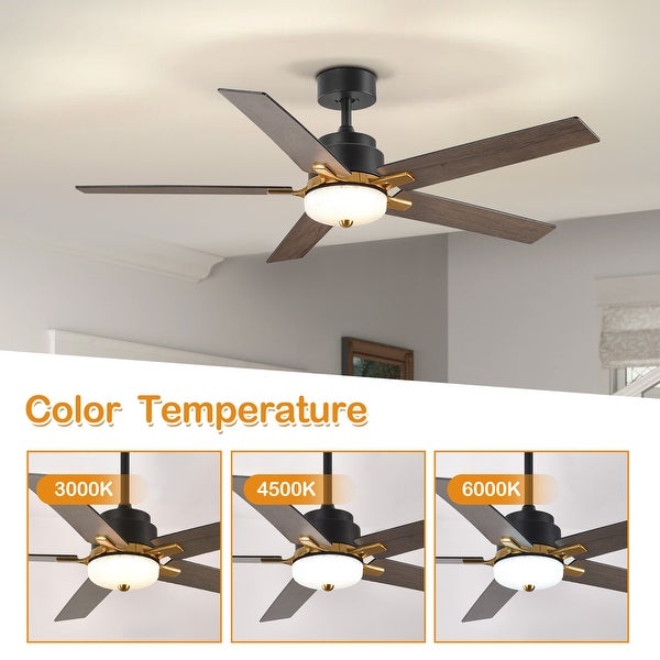 5 Reversible Blade 6-Speed Ceiling Fan with LED Lighting Remote - 52 inch Shopping - The Best Deals on Ceiling Fans | 41659439