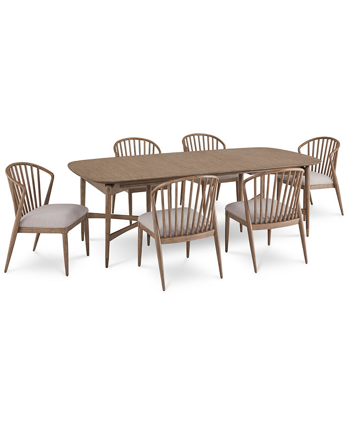 Furniture Finn 7pc Dining Set (Rectangular Table and 6 Side Chairs)