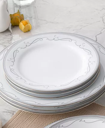 Noritake Satin Flourish 4 Piece Salad Plate Set Service for 4