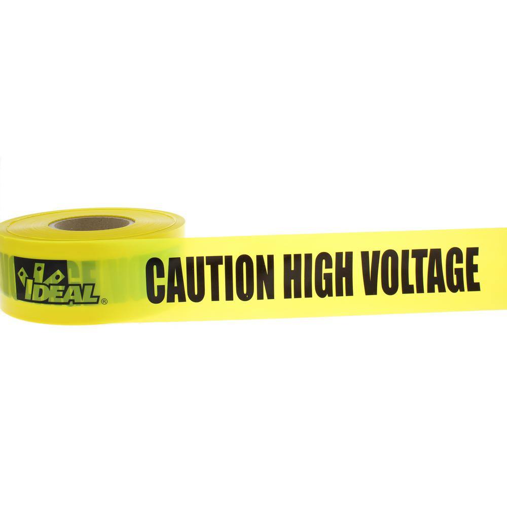 IDEAL 3 in. x 1000 ft. Barricade Tape Caution High Voltage Yellow 42-003