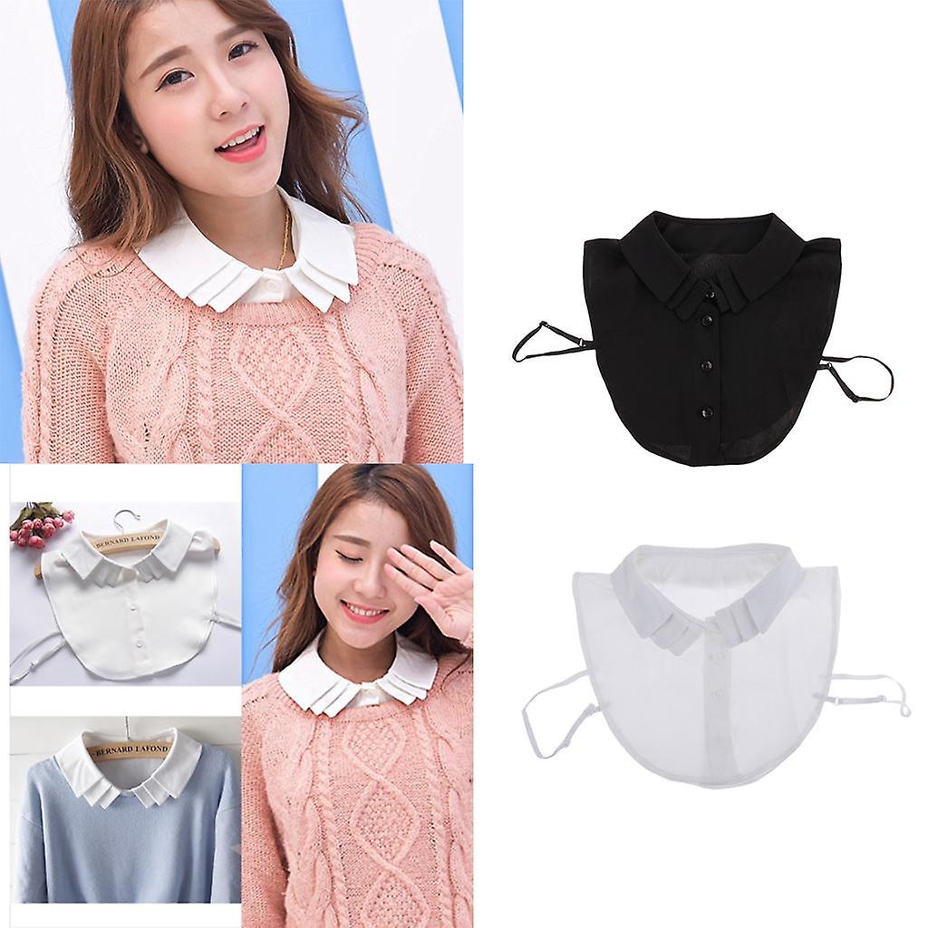 2 Pieces Vintage Multilayer Women's Fake Half Shirt Detachable Collar