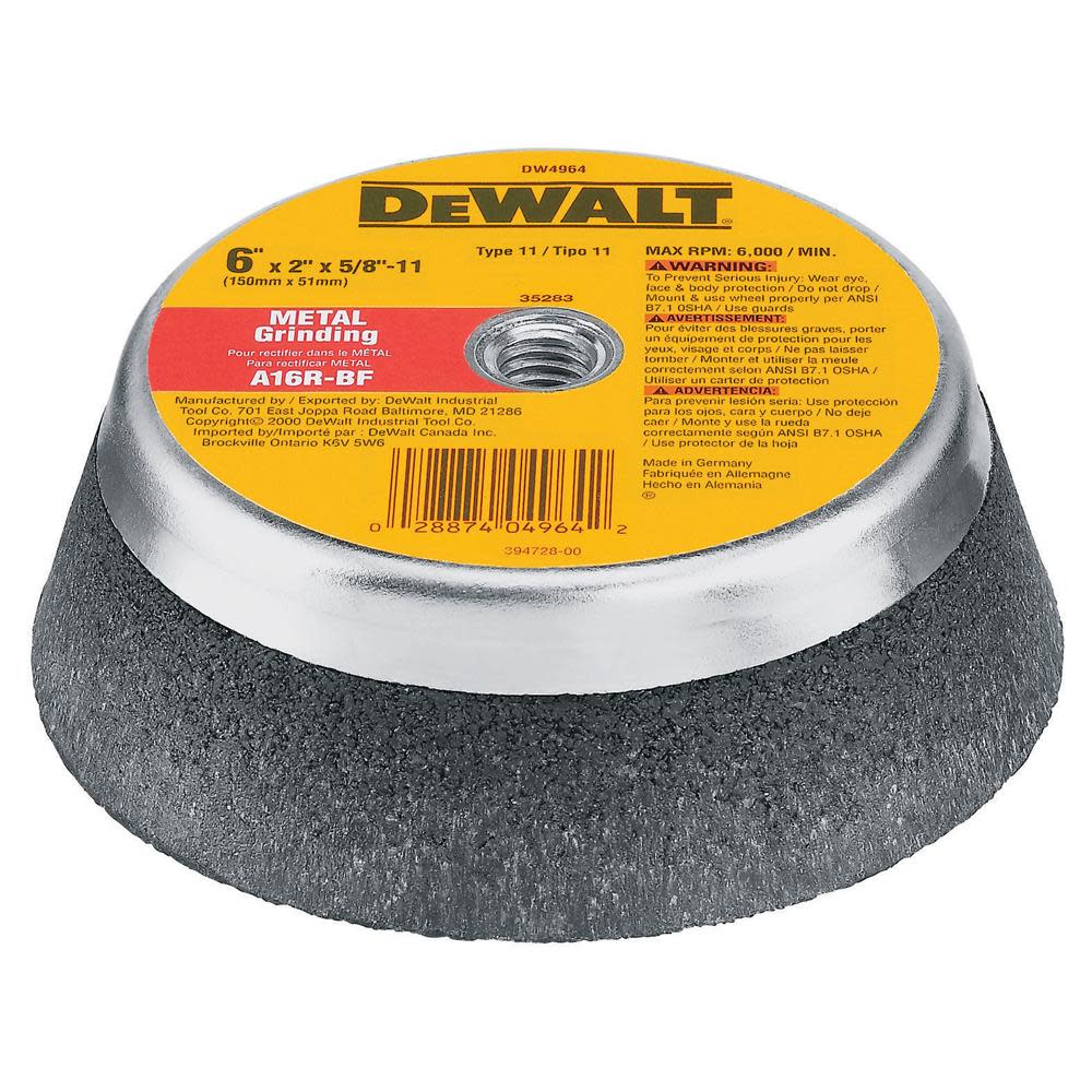 DW 6 In. x 2 In. T11 Metal Grinding Wheel DW4964 from DW