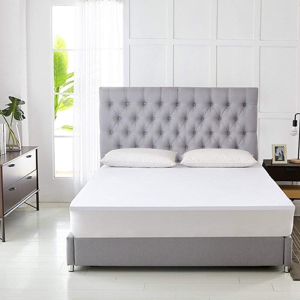 Waterproof and Breathable Premium Fitted Terry Mattress Protector   White