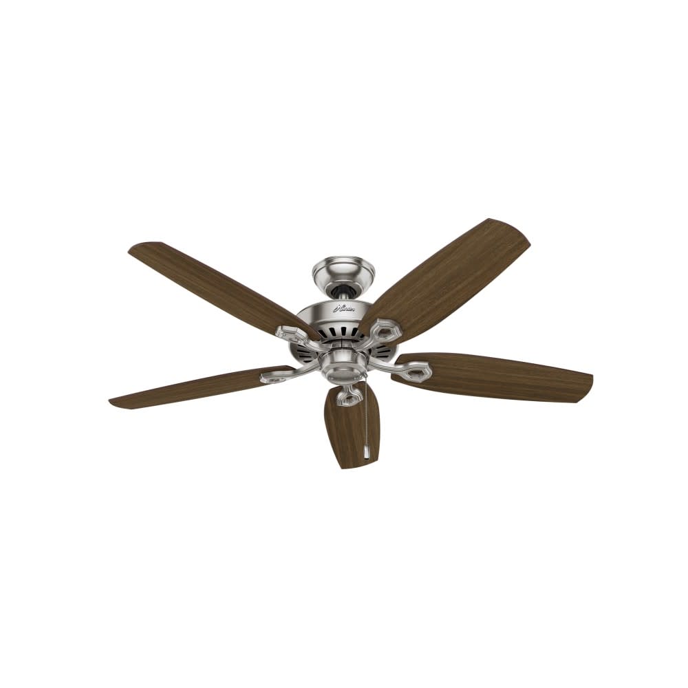 Hunter Builder Elite Ceiling Fan 52 Nickel Brazilian Cherry