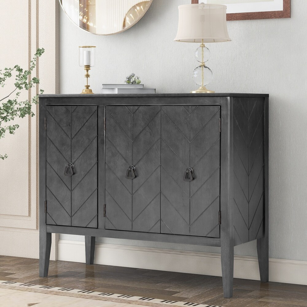 Accent Storage Cabinet  Vintage Wooden Console Table Entryway Table