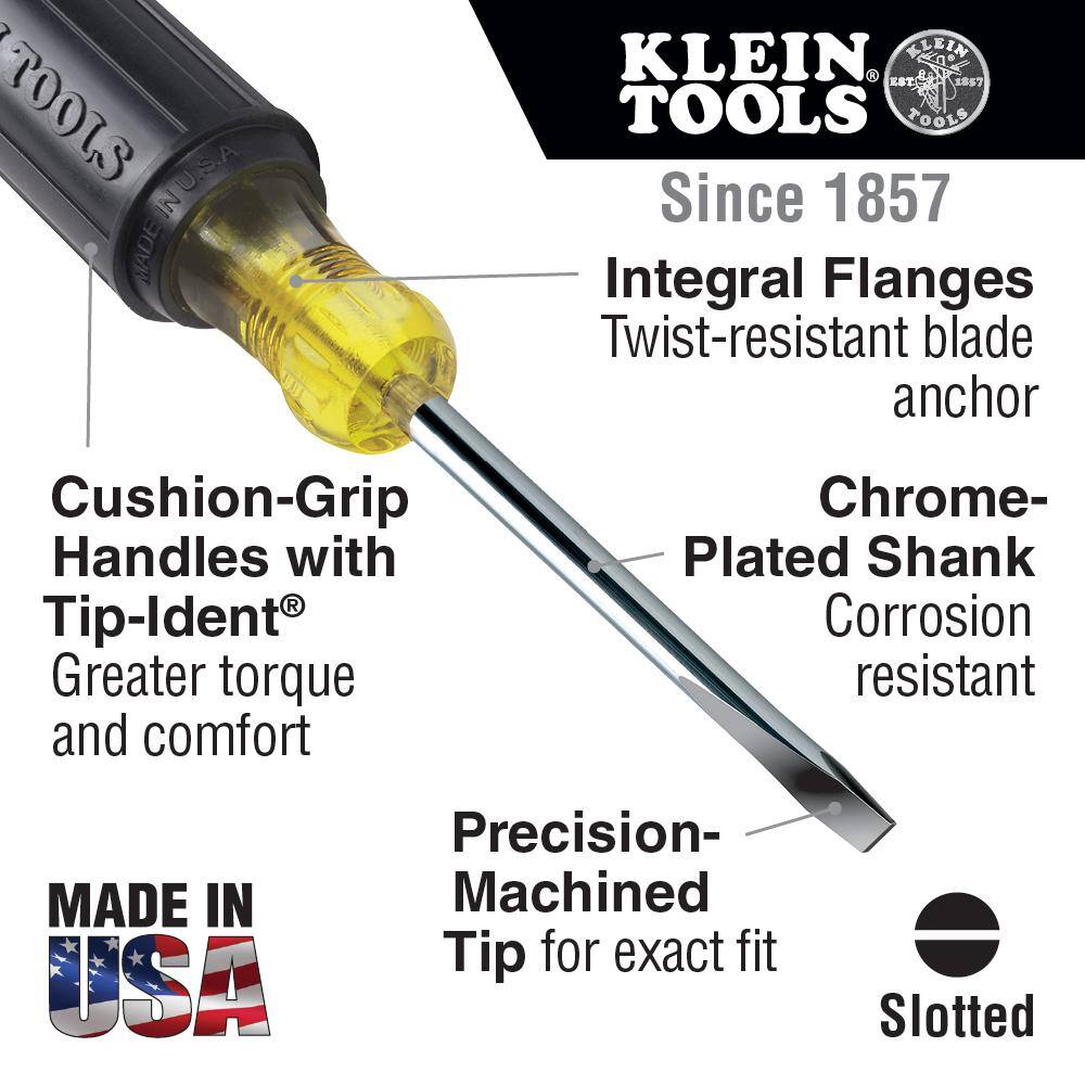 Klein Tools 18-Inch Cabinet Tip Mini Screwdriver 3-Inch Shank 608-3