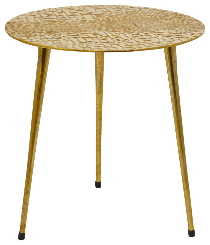 Contemporary Gold Aluminum Accent Table 563100   Midcentury   Side Tables And End Tables   by Brimfield  ampMay  Houzz