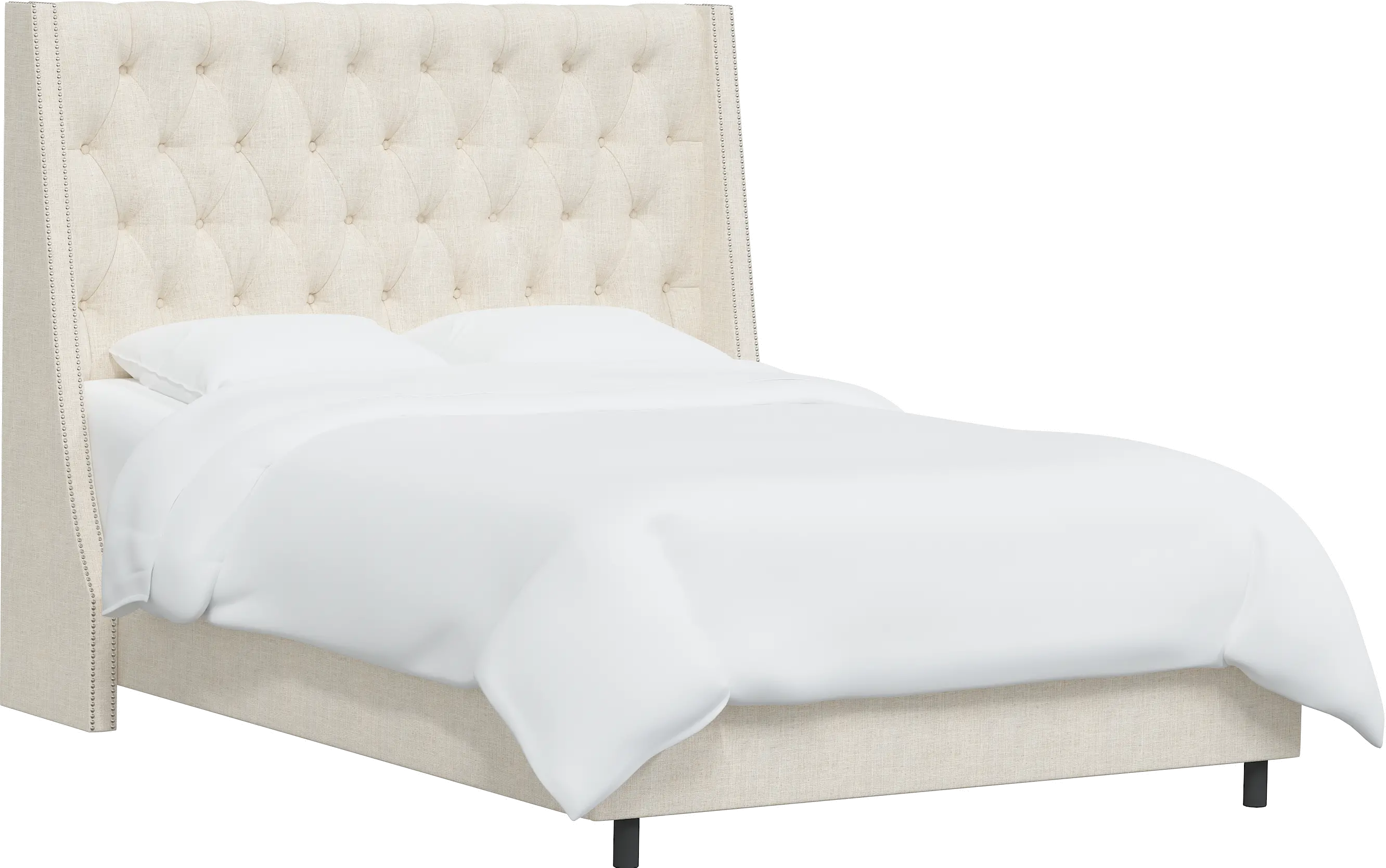 Riley Cream Flared Wingback Twin Bed - Skyline Furniture