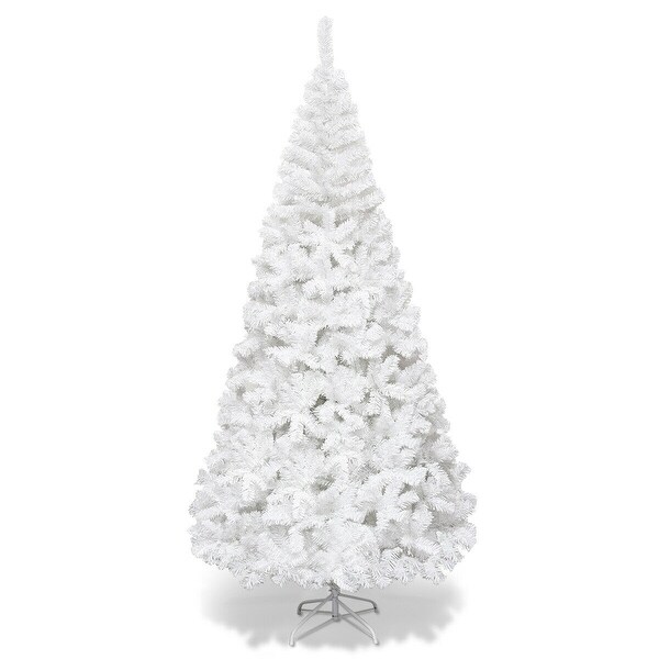 Costway 5Ft/6Ft/7Ft/8Ft Artificial PVC Christmas Tree W/Stand Holiday