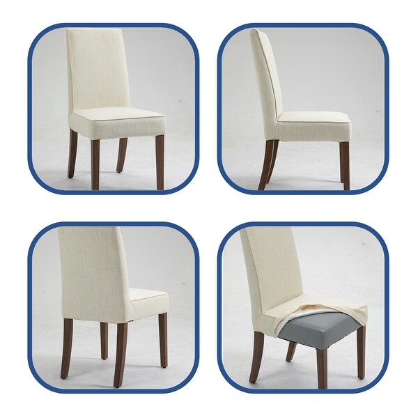 2 PCS Dining Chair Upholstered Chair with Solid Wood Legs for Dining