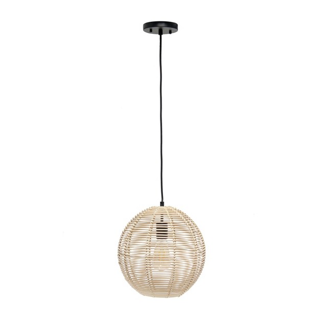 Ball Shaped Rattan Pendant Light Beige Lalia Home