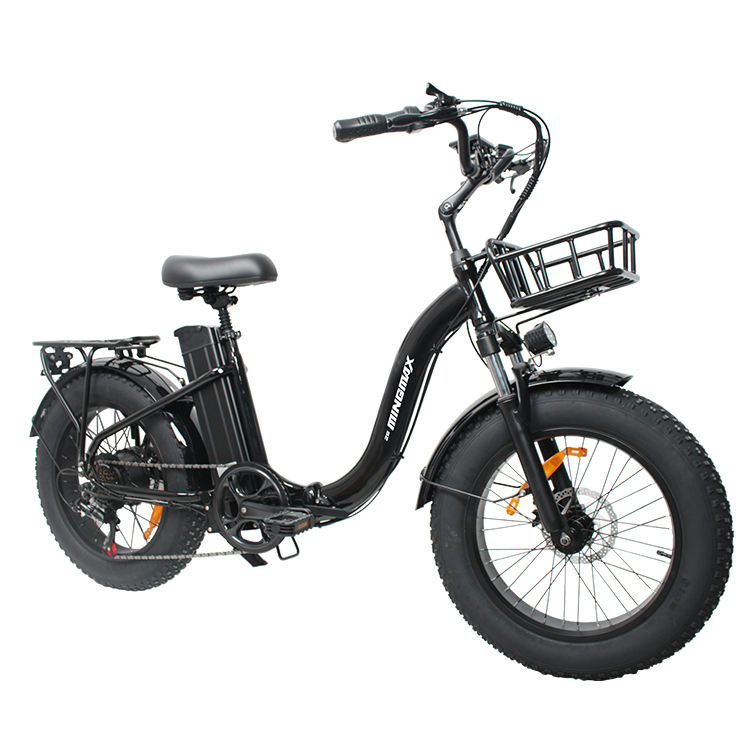 wholesale Low Step Through Thru Folding Foldable Cruiser Tire Fat Tyre 20 Wheel 48v Powerful E Pedelec Motor Snow Electric Bike