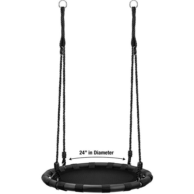 Sorbus Fabric Spinner Swing 24 Inch Diameter Black