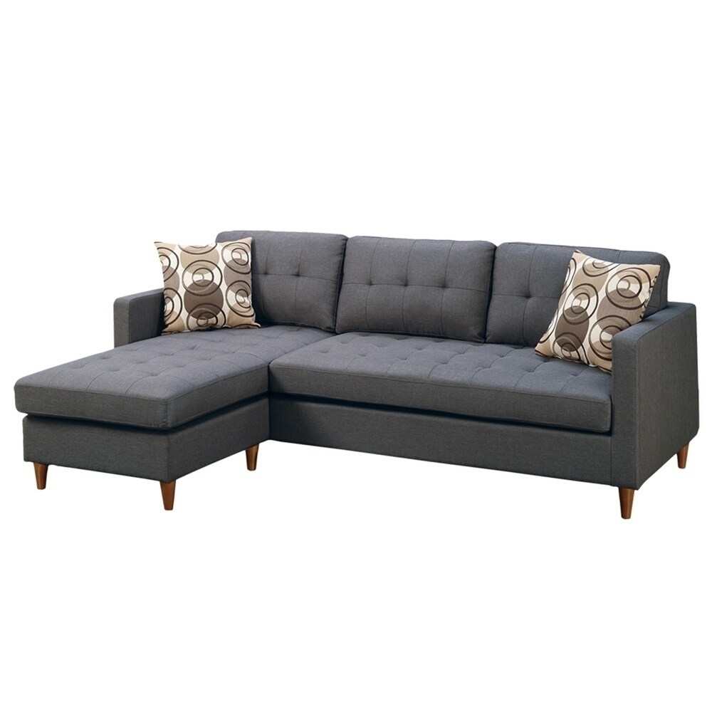 Reversible Sectional Sofa Set with 2 Accent Pillows