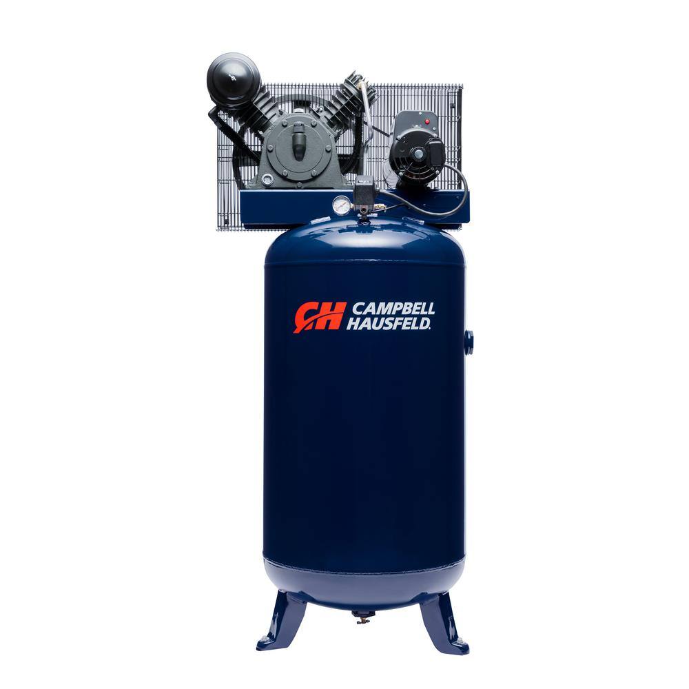 Campbell Hausfeld 80 Gal. Vertical Two Stage Stationary Electric Air Compressor 14CFM 5HP 230V 1PH (HS5180) HS5180