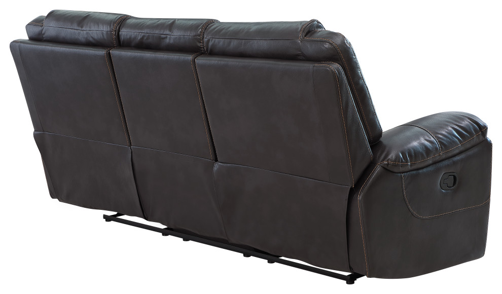 Aiden Transitonal Leather Air Reclining Upholstered Sofa   Contemporary   Sofas   by Luxuriant Furniture  Houzz