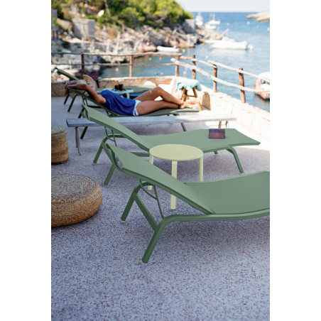 Bain de soleil FERMOB Alizé XS STEREO - Chaise longue réglable alu