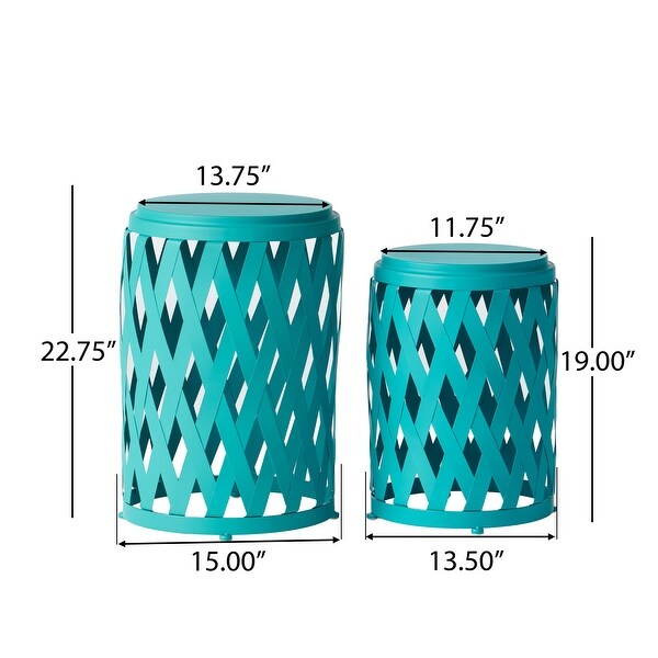 2pcs Iron Tables Lattice Design Lightweight and Stylish