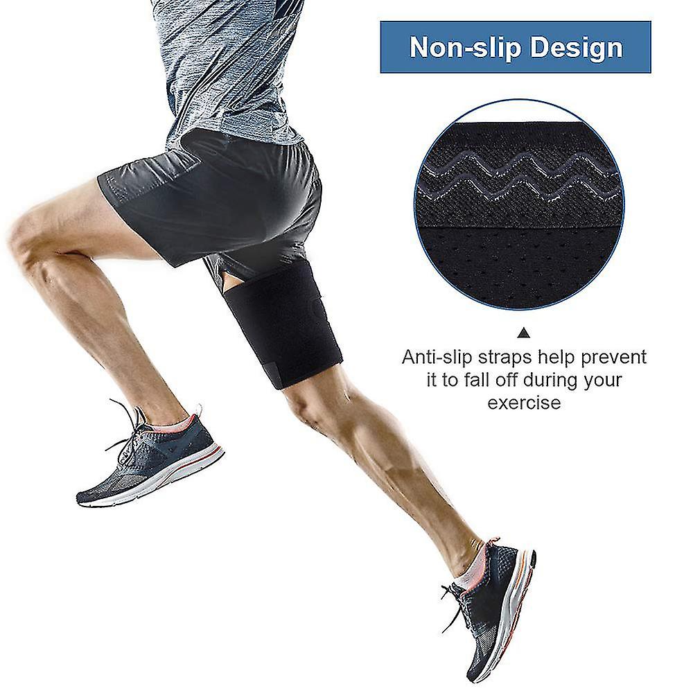 1 Pcs Thigh Support， Adjustable Compression Sleeve， Thigh Brace Hamstring Wrap With Anti-slip Strips Compatible With Men And Women Prevent Leg Sprains