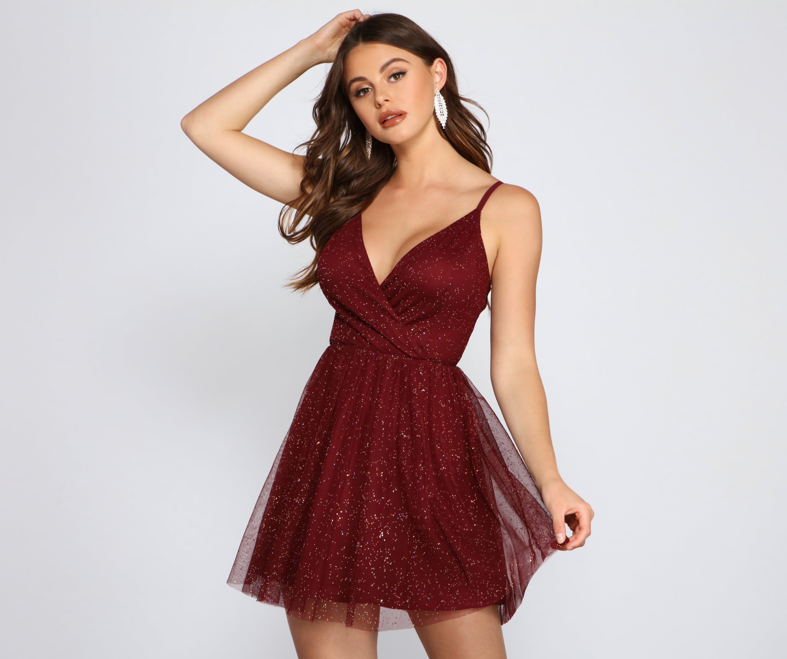 Hannah Glitter Mesh Party Dress