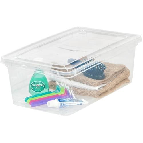 IRIS USA 6 Qt Craft Clear Craft Storage Latch Box, 18 Pack