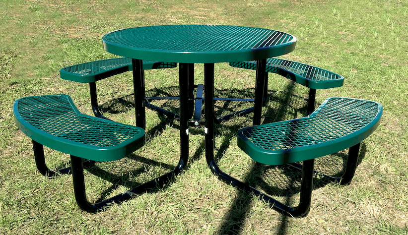 LifeYard 46 inch Expanded Metal Round Picnic Table (Green)