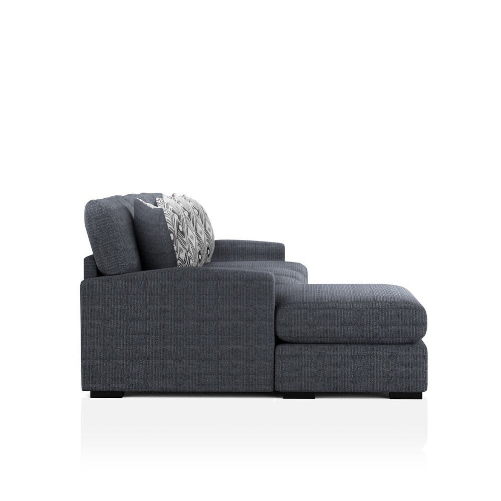 Kintra Contemporary Chenille Upholstered Large L Shaped Sectional by Furniture of America