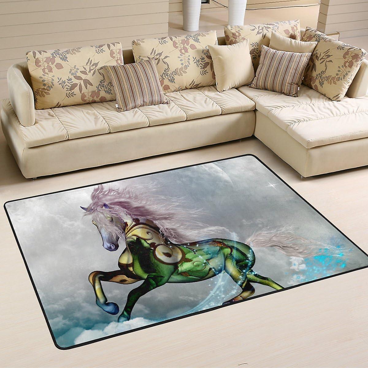 Colourlife Lightweight Carpet Mats Area Soft Rugs Floor Mat Doormat Decoration For Rooms Entrance 36 X 24 Inches Awesome Horse