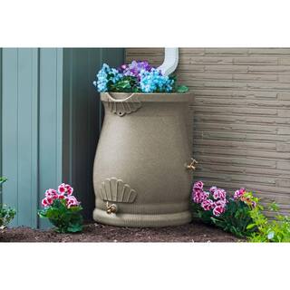 Good Ideas 50 Gal. Rain Water Saver Wizard Barrel Urn Sandstone RWURN50-SAN