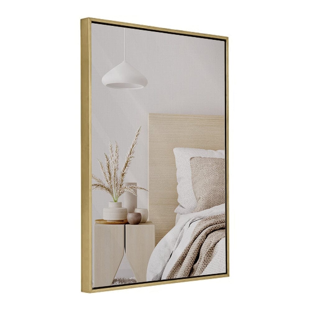 Clean Large Modern Gold Leaf Frame Wall Mirror 30