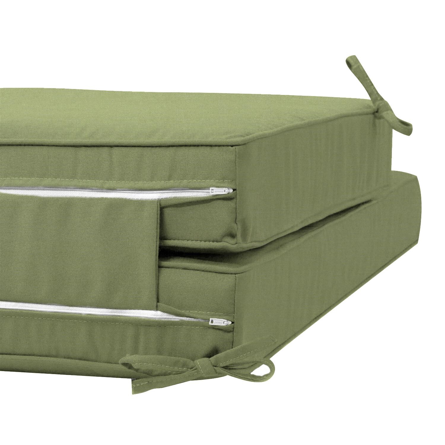 Sunbrella Spectrum Cilantro Extra Long Outdoor Replacement Chaise Lounge Cushion W/ Piping By Signature