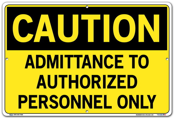 Vestil  SI C 76 D AC 130 sign caution 76 18.5x12.5...