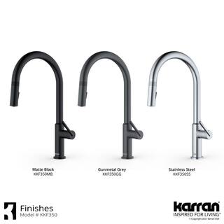 Karran Lagrange Single Handle Pull Down Sprayer Kitchen Faucet in Stainless Steel KKF350SS