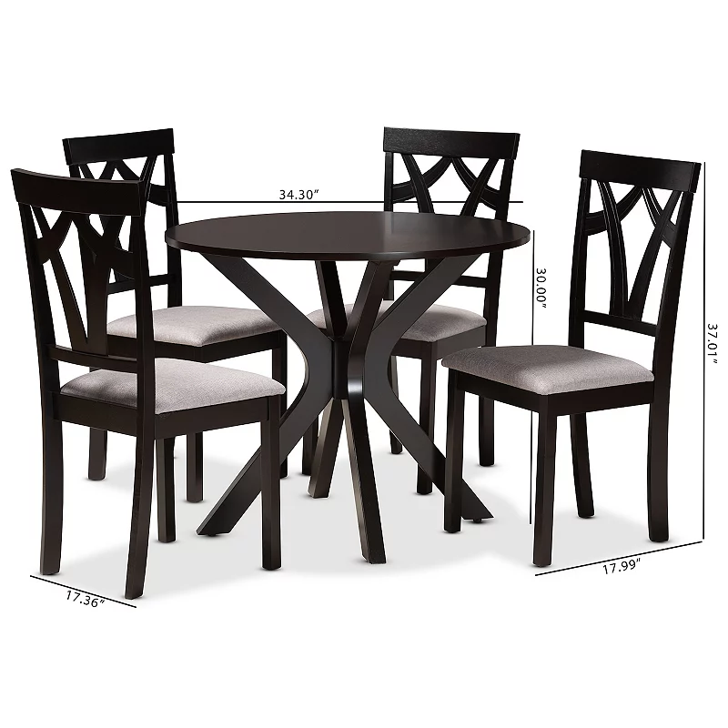 Baxton Studio Luise Dining Table 5-Piece Set