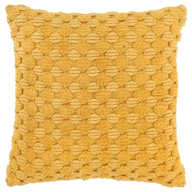 Oversize Solid Textured Poly Filled Square Throw Pillow Yellow Rizzy Home