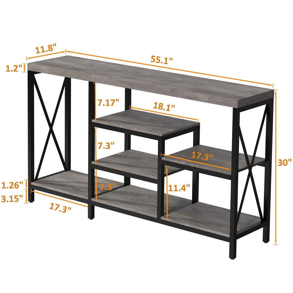 Console Table for Entryway  Sofa Table Narrow Long  Entryway Table  Hallway Table with Storage Shelves  Living Room  Couch