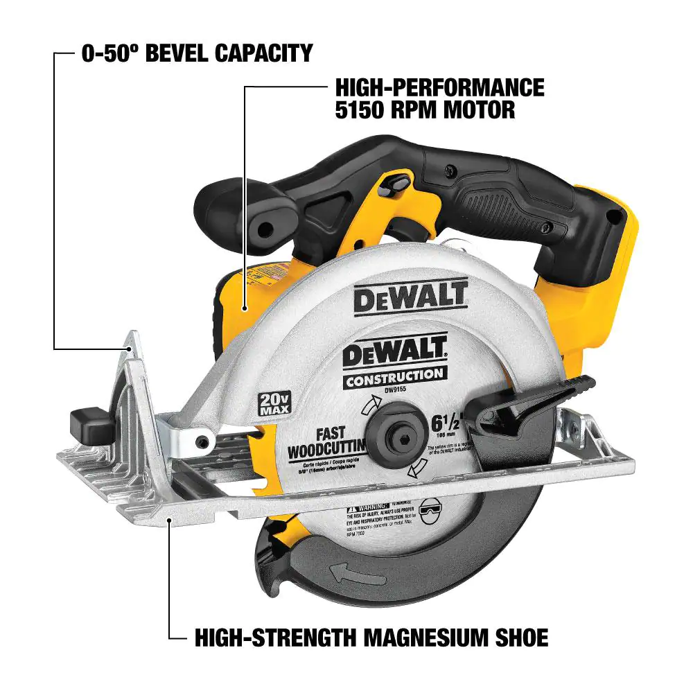 DEWALT DCS391BW230 20-Volt MAX Cordless 6-1/2 in. Circular Saw with (1) 20-Volt Battery 3.0Ah