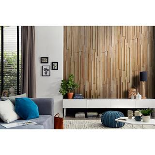 WALL!SUPPLY 0.98 in. x 3.94 in. x 30.71 in. Asian Teak Jointless Common Plank (18-Pack) 22760120