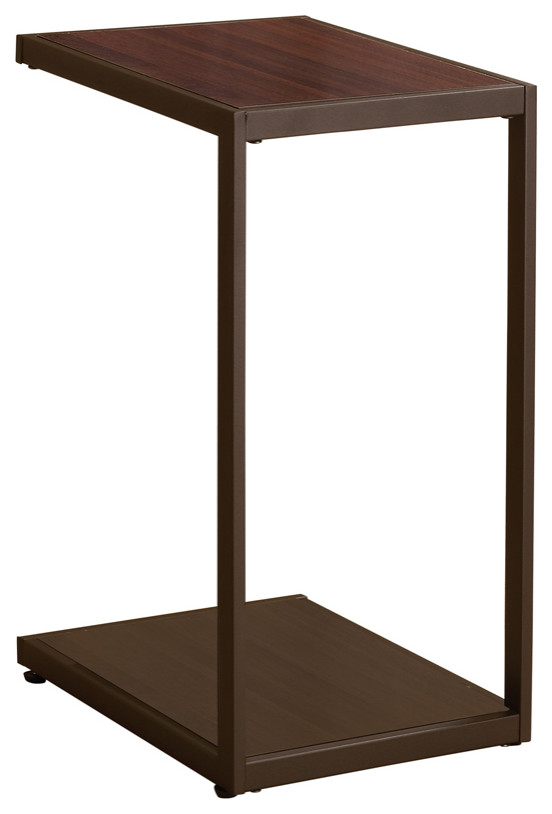 Jose Rectangular Accent Table With Bottom Shelf Brown   Modern   Side Tables And End Tables   by Modon  Houzz